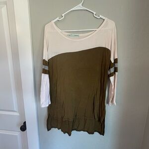 Maurices Olive and Pink Long Sleeve Top